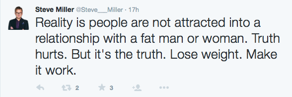 steve miller twitter fat shaming