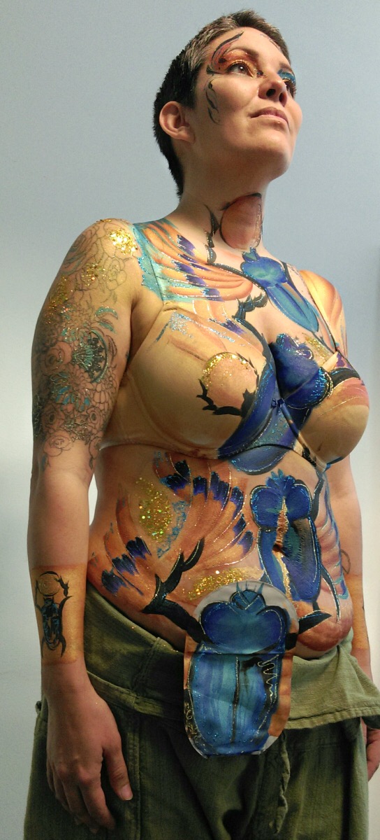 body paint sheffield woman positivity ileostomy