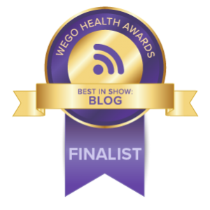 Wegohealth awards finalist badge for best blog